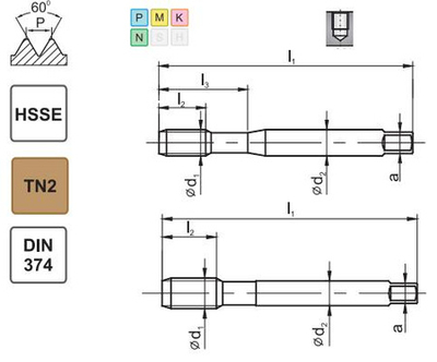 Машински чешел HSSE 800X, 5/8-18 UNF, спирален R40, златна боја