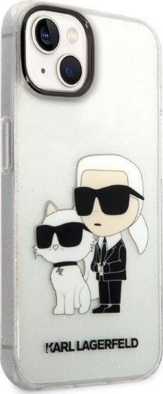 Mbulesë telefoni Karl Lagerfeld KLHCP14MHNKCTGT, për iPhone 14 Plus, e tejdukshme, me shkëlqim