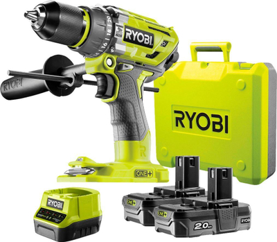 Makineri goditëse/vidhosëse Ryobi One+ R18PD7-220B, 18V, 2 bateria, jeshile