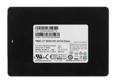 SSD i brendshëm Samsung PM883, 960GB, SATA 6Gb/s, 2.5", i zi
