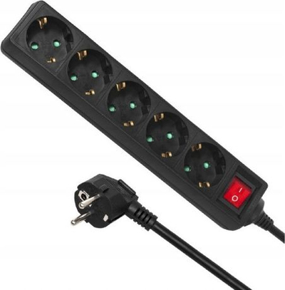 Kabllo vazhduese Maclean 5-socket, 1.4 m, e zezë
