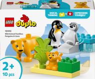 Set lodër ndërtuese Wild Animal Families Penguins and Lions, kafshë pinguinë dhe luanë, për fëmijë
