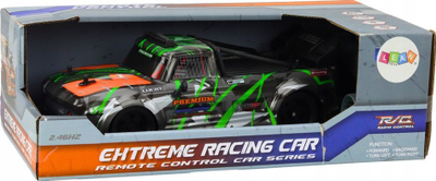 Makina me pult LeanToys RC, shkallë 1:16, rrota gome për drift, gri me jeshile