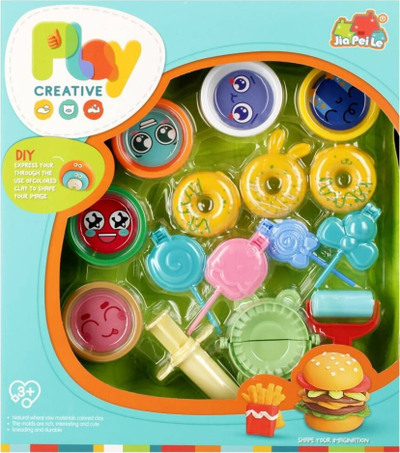 Set plasteline MEGA CREATIVE 511530, me aksesorë, shumëngjyrësh