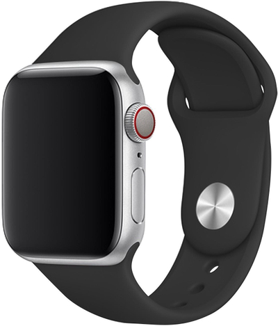 Rrip ore Eternico Essential për Apple Watch, 42mm 44mm 45mm, silikon, madhësia M L, i zi