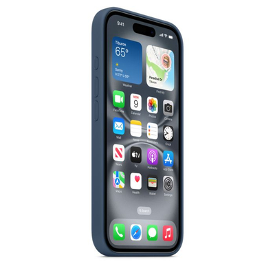 Apple iPhone 16 Silicone Case with MagSafe, Denim
