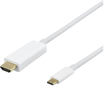 Kabllo video Deltaco USB C në HDMI 2.0, 3m, 4K UHD, e bardhë