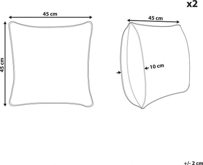Jastëkë dekorativë Beliani PICTUS, set 2 copë, pambuk 45 x 45 cm, jeshil