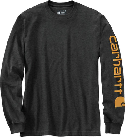 Bluze me kapuç Carhartt Logo, pambuk, madhësia L, gri e errët