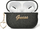 Заштитна кутија Guess Metallic Script Charm за AirPods 4, еколошка кожа, со декоративен привезок, црна