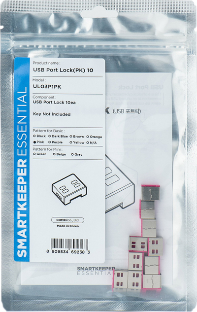 Mbajtëse sigurie USB Smartkeeper Basic, set 10 copë, rozë