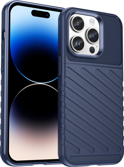 Mbrojtëse telefoni Thunder Case Armored, për iPhone 14 Pro Max, TPU, blu e errët