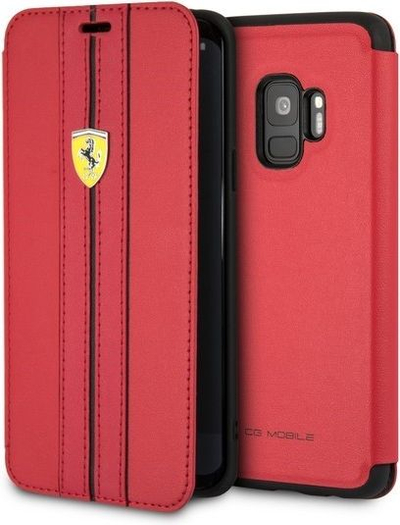 Футрола за телефон Ferrari Urban за Samsung S9, кожа, црвена