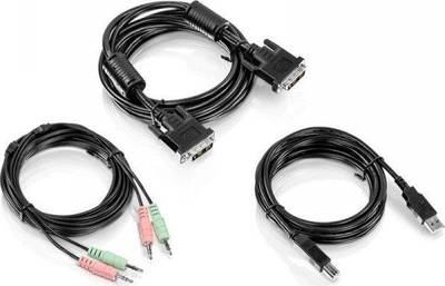Set kabllo KVM TRENDnet TK-CD10, DVI-I USB audio, 3m, i zi