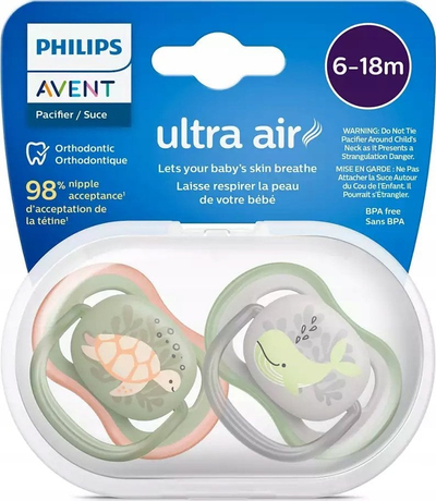 Qetësues Philips Avent Ultra Air SCF085/60, 6–18 mujsh, set 2 copë, për çuna