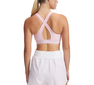 Sytjena sportive Under Armour Mid Crossback, mbështetje mesatare, Prime Pink White, madhësia M