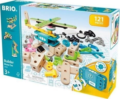 Играчка за градење BRIO Builder Motor Set, 121 делови, 3+ години, повеќебојна