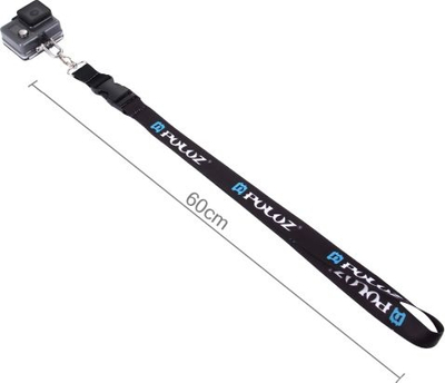 Rrip qafe Puluz Lanyard Neck Holder, 60cm, për GoPro SJCAM Xiaomi, i zi