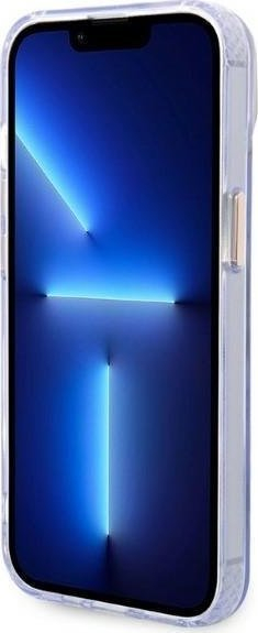 Mbulesë telefoni Guess GUHMP14SHTCMU për iPhone 14, MagSafe, e purpurt gjysmë transparente