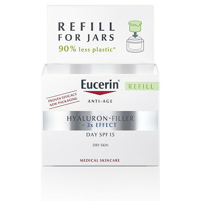 Mbushje zëvendësuese për krem anti-plakje Eucerin SPF 15 for dry skin Hyaluron-Filler 3x EFFECT, 50 ml
