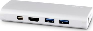 Docking station USB C LMP USBC TRAV SL, me HDMI, VGA, Ethernet, i argjendtë