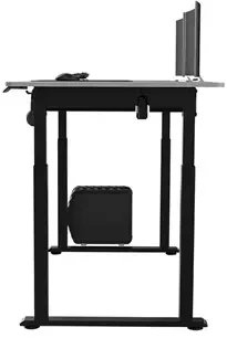 Tavolinë gaming ULTRADESK UPLIFT, 160 x 116 x 75 cm, rregullim lartësie, e bardhë e zezë