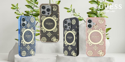 Kapak telefoni Guess IML Peony 4G MagSafe për iPhone 16 Pro Max 6.9", i zi