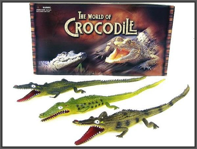 Lodër krokodil prej gome, 50cm, elastike, shumëngjyrëshe