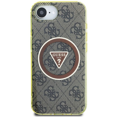 Футрола за телефон Guess MagSafe за iPhone 16e, сјаен ефект, мотив 4G, златна