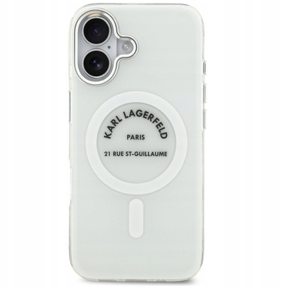 Kapak telefoni Karl Lagerfeld IML Karl RSG Logo MagSafe, për iPhone 17, transparent