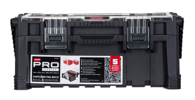 Kuti veglash Keter Tool Box 237785, cantilever, dorezë metalike, gri
