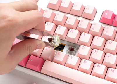 Tastierë gaming Ducky One 3 Gossamer TKL, mekanike MX Red, rozë