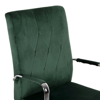Karrige zyre Josef velur cypress green inox bazë 58×61×105–113 cm (HM1181.03), gjelbër