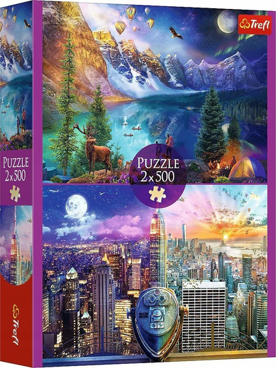 Puzzle Trefl American Tour, set me 2 puzzle, nga 500 copa secili, me shum ngjyra