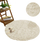 Tapet rrumbullak Strado Round Rug Shaggy, 180x180 cm, krem bezhë