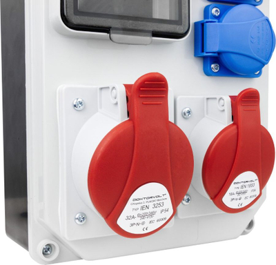 Kути за распределба за градежништво Doktorvolt HL FR 5330, 32A 16A, 2x230V, сива