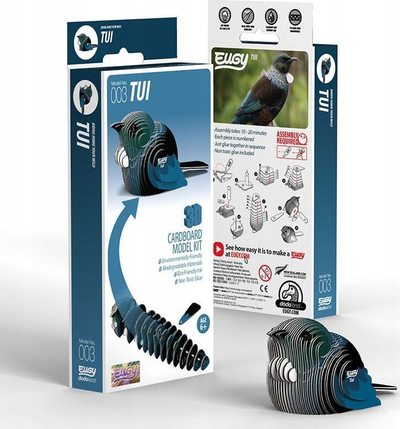 Puzzle 3D EUGY Tui, lodër figure zogu, karton biodegradues, shumëngjyrësh