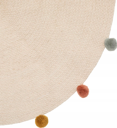 Тепих за деца Atmosphera Pompons, тркалезен, 90cm, разнобоен