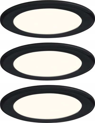 Set spote për mobilje Paulmann 931.17, LED 3x2.5W, 65mm, i zi mat