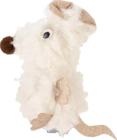 Играчка за мачки Beeztees Mouse Holly, со катнит, полиестер, бела