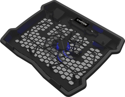 Mbajtëse ftohëse CANYON NS02 për laptop 10-15.6 ", LED, e zezë