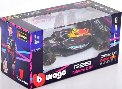 Model makine Bburago Red Bull RB19, 1:43, Miami GP 2023, shumëngjyrësh