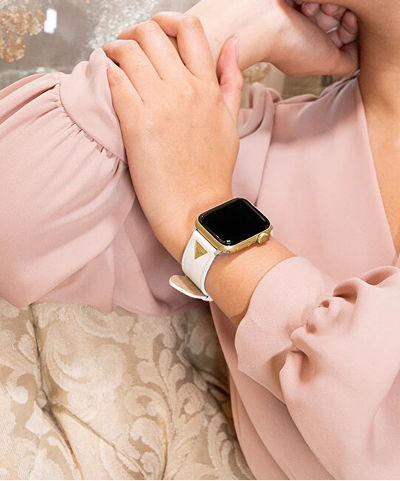 Rrip lëkure Guess për orë dore Apple Watch 38/40/41 mm, i bardhë