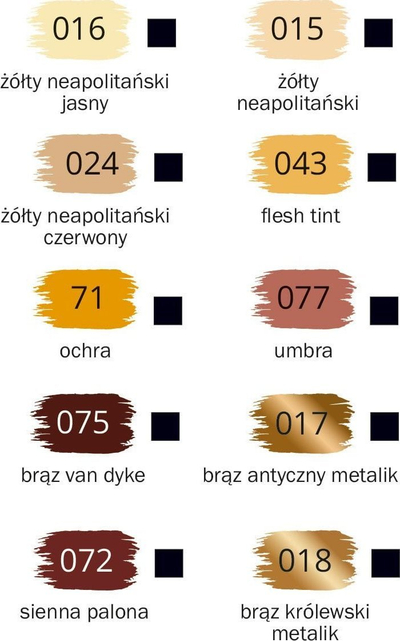 Set ngjyra akrilike Happy Color Shades of Brown, 10 ngjyra, tuba 12ml