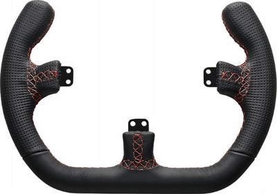 Rim timoni gaming Asetek SimSports Open D Leather, lëkurë e zezë, për sim racing GT