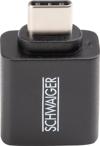 Adapter USB Schwaiger CAU310 533, USB Type C në USB Type A, USB 3.1, i zi