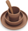 Set enë silikoni për fëmijë Jollein - ECO Caramel, të kafta