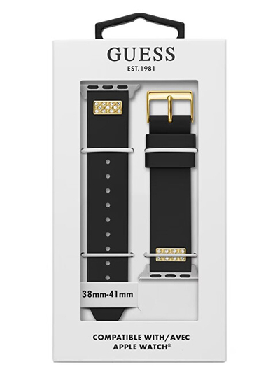 Rrip silikoni Guess për orë Apple 38/4-/41 mm, i zi