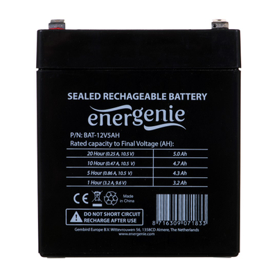 Bateri Gembird BAT-12V5AH, 12V, 5Ah, e zezë
