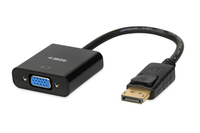 Adapter video iBOX IADPVGA, DisplayPort në VGA, Full HD, i zi